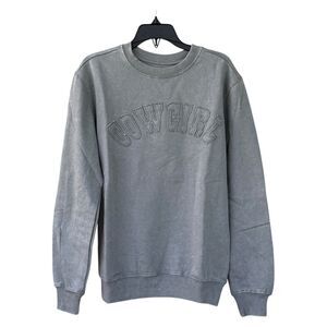 NWT Love Tribe Cowgirl Fleece Sweater Sweatshirt Washed Gray Size XS Women’s